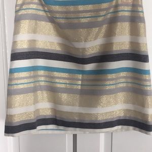 Gold stripe mini skirt